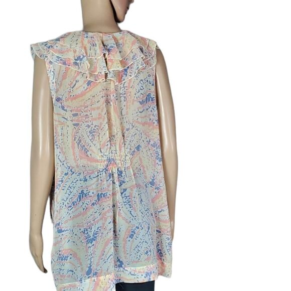 Cabi Orange & Purple Flashback Semi Sheer Blouse 837 - Picture 5 of 5